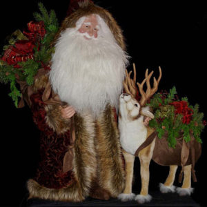 Nordic Night Santa 34-36” | Santa with Reindeer | Stone Soup Santas